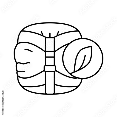 ultralightweight sleeping bag line icon vector illustration