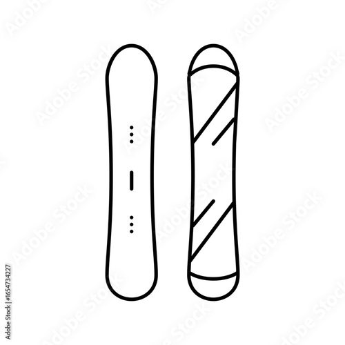 mountain snowboard line icon vector illustration