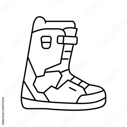boots snowboard line icon vector illustration