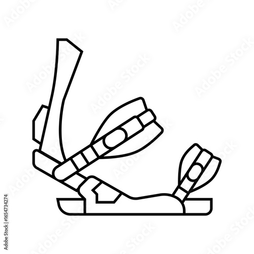 bindings snowboard line icon vector illustration