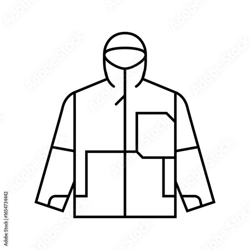 jacket snowboard line icon vector illustration