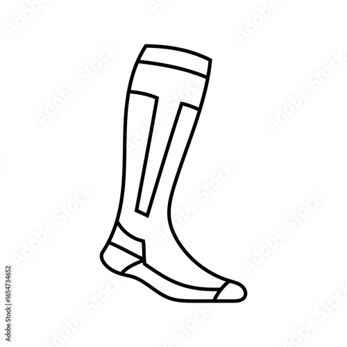 socks snowboard line icon vector illustration