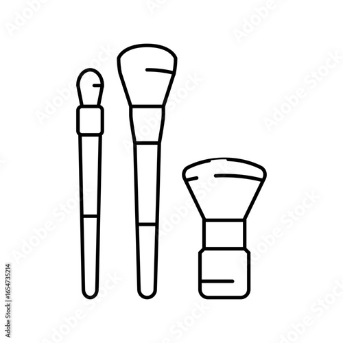 wooden makeup brush sustainable beauty line icon vector illustration