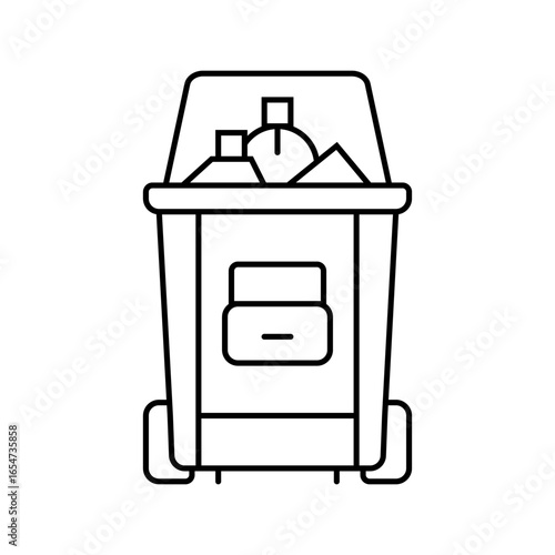 recycling bin cosmetics sustainable beauty line icon vector illustration