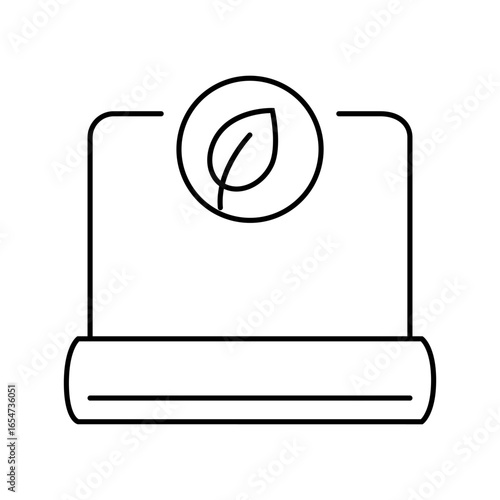eco friendly yoga mat outdoor fitness line icon vector illustration