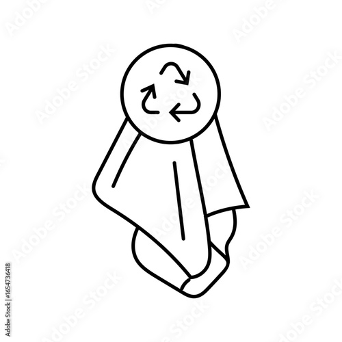 reusable sweat towel outdoor fitness line icon vector illustration