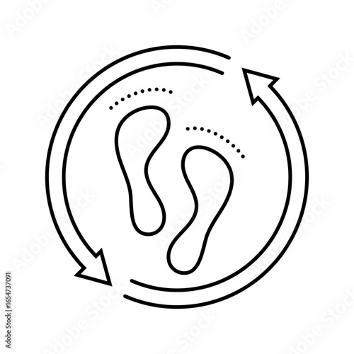 nature footprints green arrows sustainable fitness line icon vector illustration