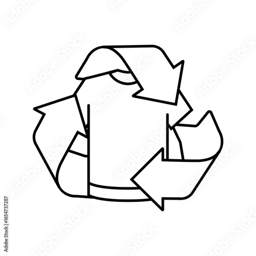 recycle clothing thrift driven fashion line icon vector illustration