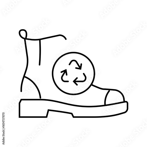 shoes recycle thrift driven fashion line icon vector illustration