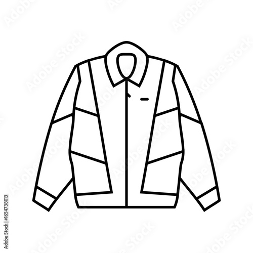 thrifted jacket thrift driven fashion line icon vector illustration