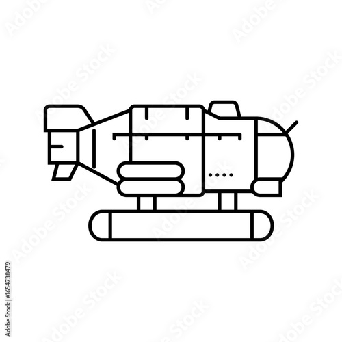 submersible world ocean line icon vector illustration