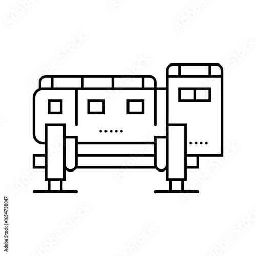 underwater research station world ocean line icon vector illustration