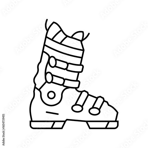 boots mountain skiing line icon vector illustration