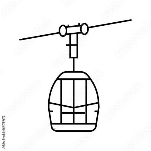 lift or gondola mountain skiing line icon vector illustration