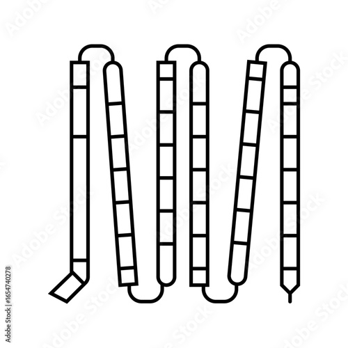 avalanche probe mountain skiing line icon vector illustration