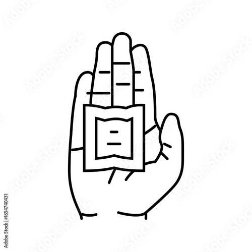 hand warmer mountain skiing line icon vector illustration
