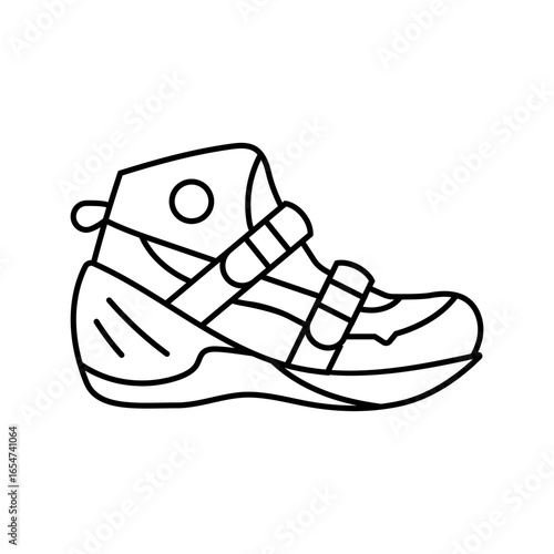 canyoneering shoes footwear tourism line icon vector illustration