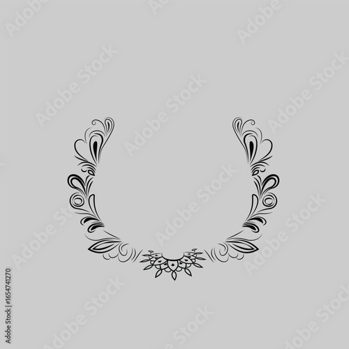 wreath design black and white.