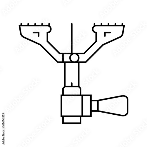 heat gas burner stove line icon vector illustration