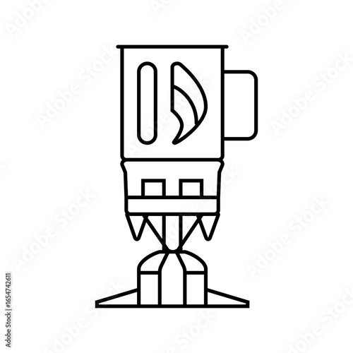 portable gas burner stove line icon vector illustration