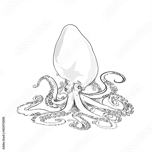 sketch of an octopus on a white background