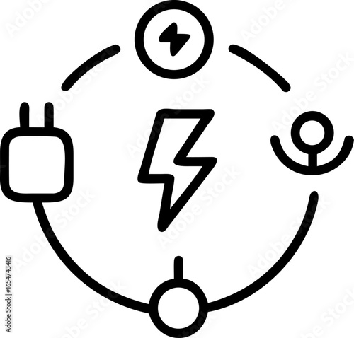 Modern abstract illustration of a smart grid network with interconnected nodes and flowing energy lines representing futuristic technology and sustainable power