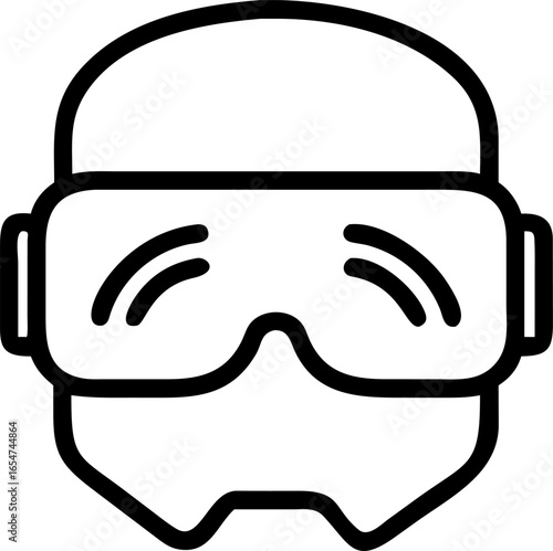 Futuristic vr headset graphic for advertising showcasing immersive virtual reality technology and entertainment experiences