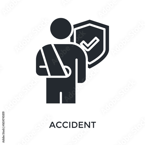 Accident Icon Glyph Style. Vector Illustration For Graphic Design