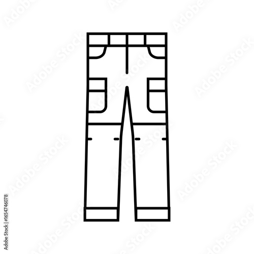 convertible pants ultralight hiking line icon vector illustration