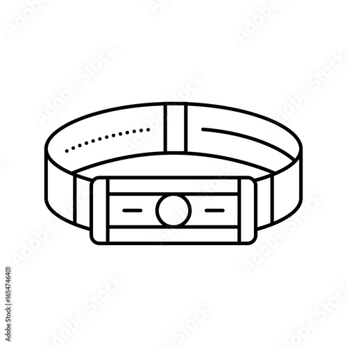 headlamp ultralight hiking line icon vector illustration