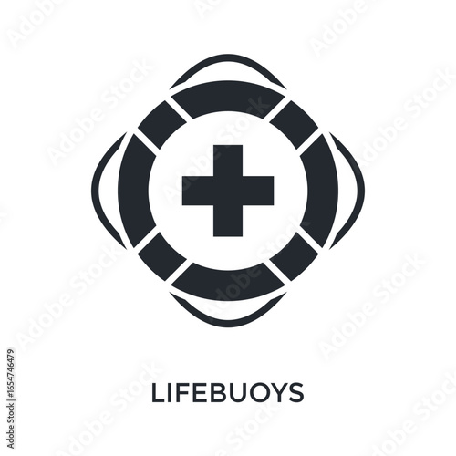 Lifebuoys Icon Glyph Style. Vector Illustration For Graphic Design