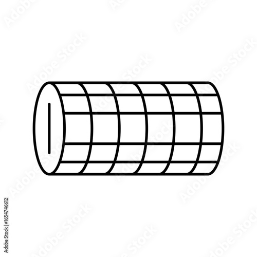 foam roller muscle recovery wellness line icon vector illustration