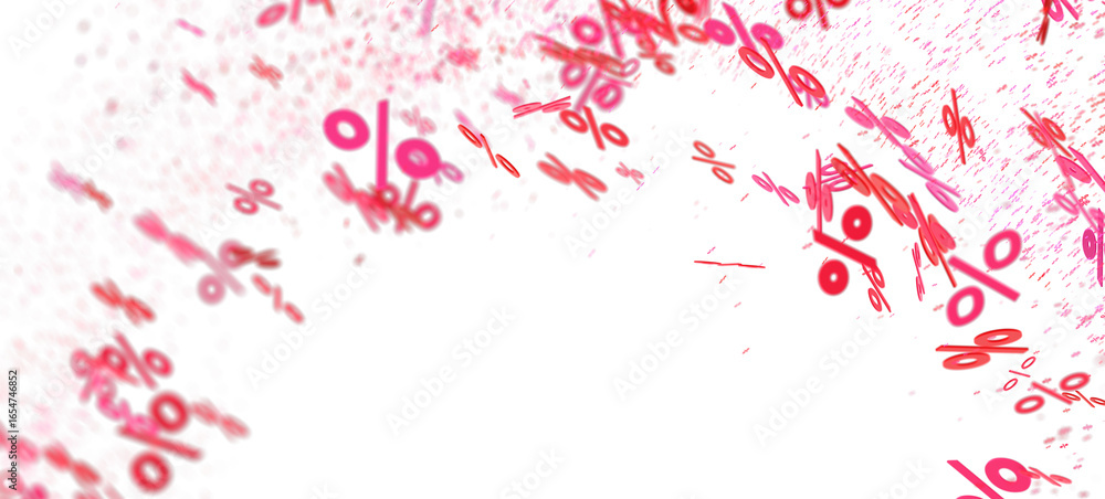 Obraz premium Abstract background with pink percentage symbols. Ideal for sale banners, promotions, and marketing materials.