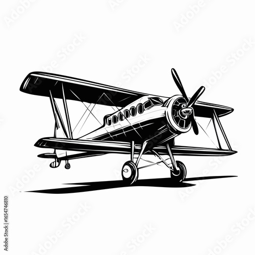 Vintage Airplane vector. Vintage Airplane Drawing Stock Illustrations on white background.