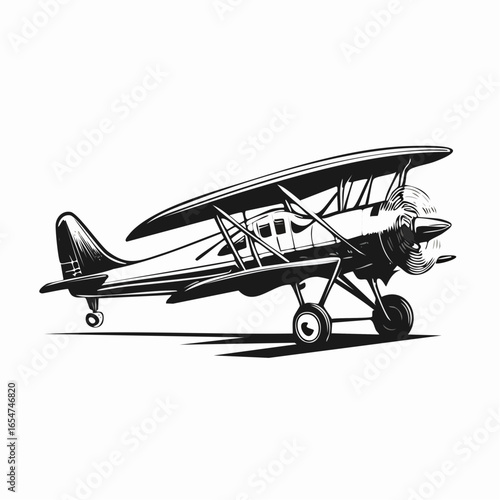 Vintage Airplane vector. Vintage Airplane Drawing Stock Illustrations on white background.