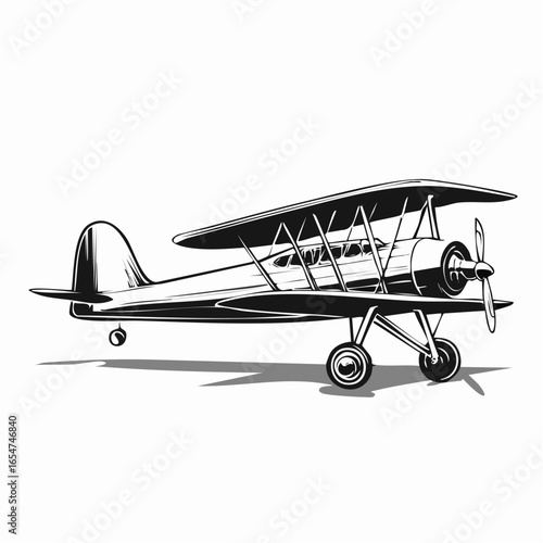 Vintage Airplane vector. Vintage Airplane Drawing Stock Illustrations on white background.
