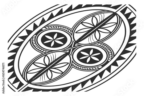 A tribal polynesian pattern design isolated on white background