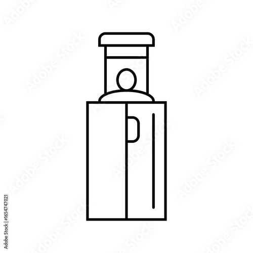cryotherapy chamber recovery wellness line icon vector illustration