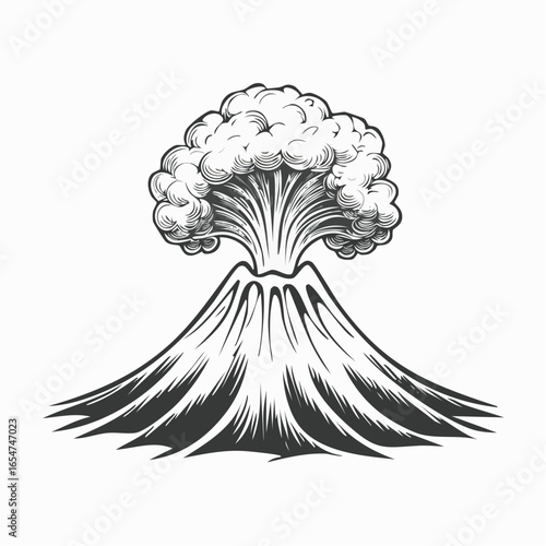 Volcano Eruption Vector Images isolated on white background.