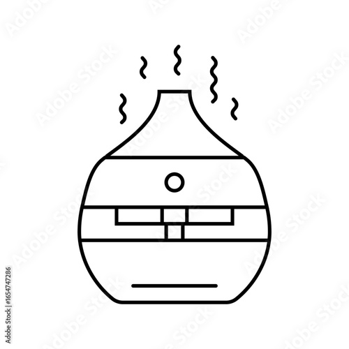 aromatherapy diffuser recovery wellness line icon vector illustration