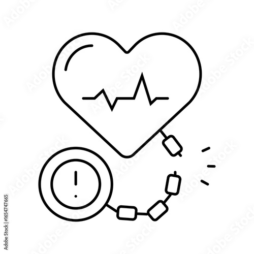 heart stress relief recovery wellness line icon vector illustration
