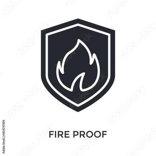 Fire Proof Icon Glyph Style. Vector Illustration For Graphic Design
