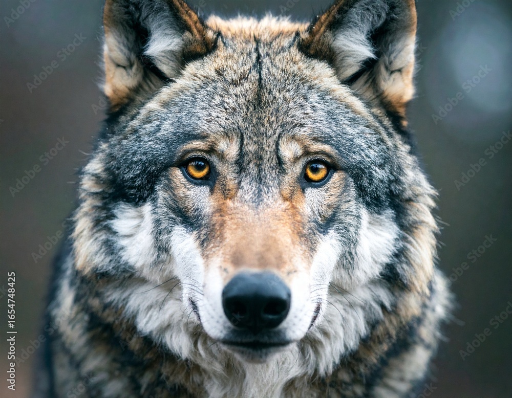 Fototapeta premium Generated image Grey wolf face