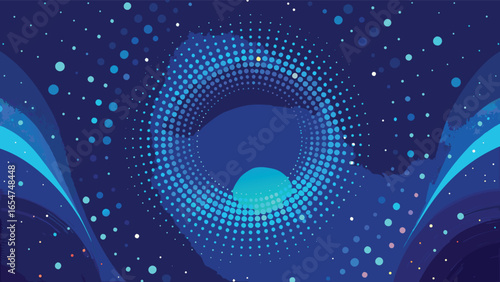 Blue abstract background with a pattern of dots, offering a modern and artistic visual appeal..eps