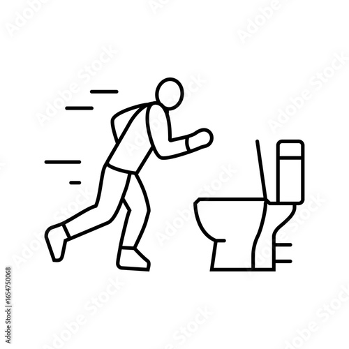 running toilet diarrhea line icon vector illustration