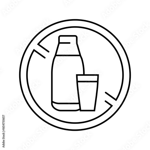 avoiding dairy foods diarrhea line icon vector illustration