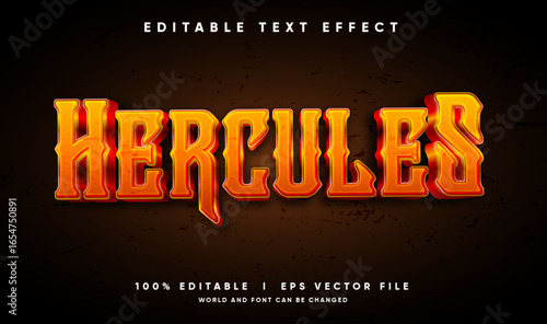 hercules Dark Gold 3d vector text effect with modern style