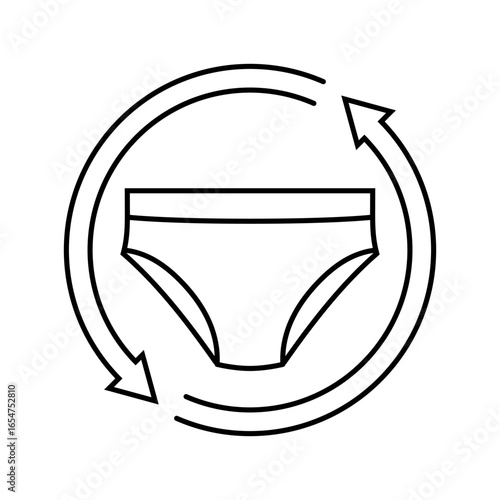 change breathable underwear daily line icon vector illustration