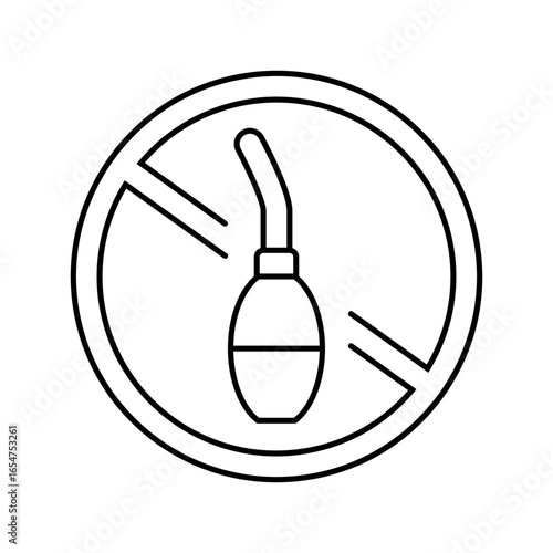 avoid douching intimate care line icon vector illustration
