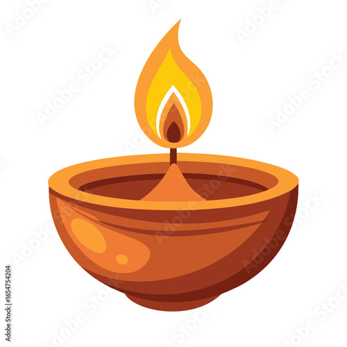 Golden candle flame vector illustration with glowing light and decorative design for celebration and festival themes